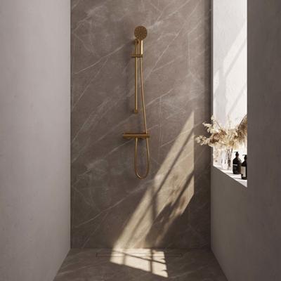 Brauer Gold Edition Douchekraan opbouw - glijstang - 1 functie - 2 gladde knoppen - handdouche rond 3 standen - PVD - geborsteld goud 5-GG-236 Brauer Gold Edition Douchekraan opbouw - glijstang - 1 functie - 2 gladde knoppen - handdouche rond 3 standen - PVD - geborsteld goud 5-GG-236