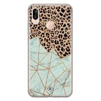 Huawei P20 Lite siliconen hoesje - Luipaard marmer mint - thumbnail
