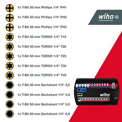 Wiha Bitset XLSelector T-bit 50 mm Phillips, TORX®, zeskant 14-delig 1/4" E6,3 - 41831 - 41831 - thumbnail