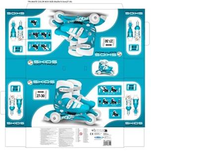 Pattini in linea 2 in 1 - STAMP - SKIDS CONTROL - 3 ruote - Misura 27-30 - Unisex
