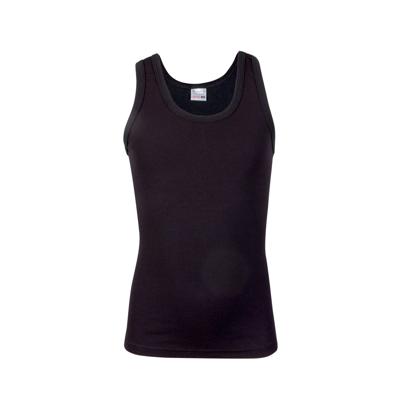 Young jongens hemd microfiber - jongens onderhemd brede bandjes - Naadloos - 116 - Zwart - Top - Singlet - 116 - 116