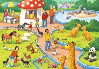 Ravensburger puzzel een dag in de dierentuin, 2x24st.