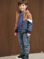 Windjack colorblock voor jongens colorblock zeem - thumbnail