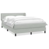 Boxspring met matras fluweel lichtgrijs 160x210 cm - thumbnail