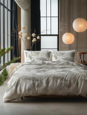 RoyalTextile - Foilage Dekbedovertrek -Grijs - 240 x 220