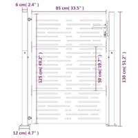 Poort 105x130 cm vierkant cortenstaal - thumbnail