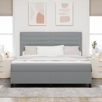 Boxspringbed met matras Lichtgrijs 180 x 200 cm Stof - thumbnail