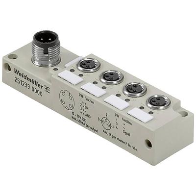 Weidmüller SAI-4-S-3P-M8L-M12-LOG 2512390000 Passieve sensor/actorbox M12-verdeler met metalen schroefdraad 1 stuk(s)
