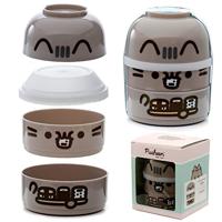 Pusheen - Gestapelde Ronde Bento box Lunchtrommel - thumbnail