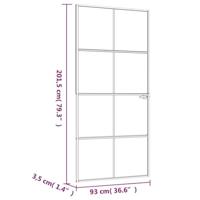 VidaXL Binnendeur 93x201,5 cm gehard glas en aluminium smal wit - thumbnail