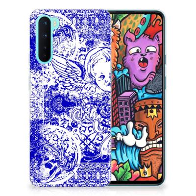 Silicone Back Case OnePlus Nord Angel Skull Blauw Silicone Back Case OnePlus Nord Angel Skull Blauw