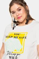 Ulla Popken T-shirt, statement, ronde hals - Grote Maten - thumbnail