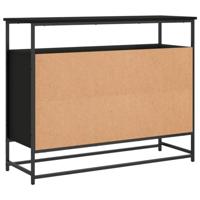 Dressoir 100x35x80 cm bewerkt hout zwart - thumbnail