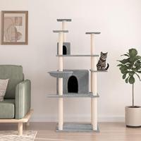 VidaXL Kattenmeubel met sisal krabpalen 166 cm lichtgrijs - thumbnail