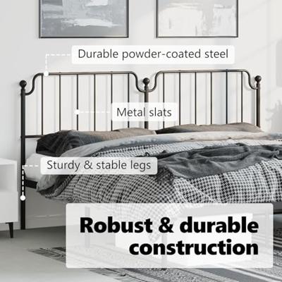 Hoofdbord 193 cm metaal zwart Hoofdbord 193 cm metaal zwart