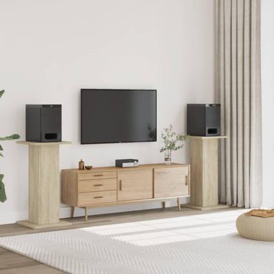 Speakerstandaards 2 st 30x30x80 cm bewerkt hout sonoma eiken Speakerstandaards 2 st 30x30x80 cm bewerkt hout sonoma eiken