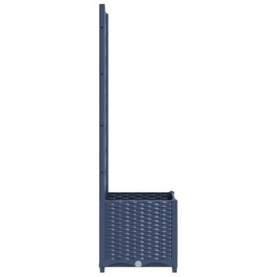 VidaXL Plantenbak met latwerk 40x40x136 cm polypropeen donkergrijs