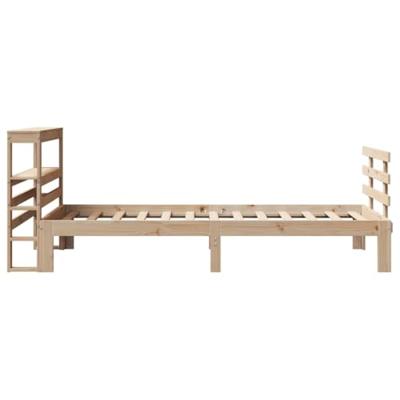 Bedframe met hoofdbord massief grenenhout 90x190 cm