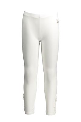 Le Chic Meisjes legging ruffels & parels - Gebroken wit