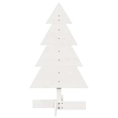 Kerstdecoratie kerstboom 80 cm massief grenenhout wit