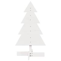 VidaXL Kerstdecoratie kerstboom 80 cm massief grenenhout wit - thumbnail