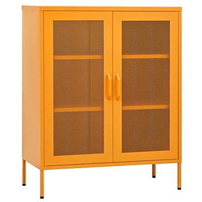 VidaXL Opbergkast mosterdgeel 80x35x101,5 cm staal VidaXL Opbergkast mosterdgeel 80x35x101,5 cm staal
