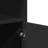 Rolkast 55x40x91 cm bewerkt hout zwart - thumbnail