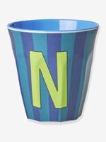 Gestreepte melamine mok LETTER N rice, medium 250 ml meerkleurig - thumbnail