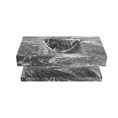 MONDIAZ ALAN-DLUX 90cm planchet Lava. Vrijhangende wastafel CLOUD midden zonder kraangat, kleur Lava.