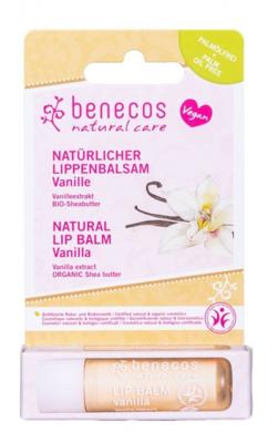 Benecos natural beauty Natural lipbalm vanilla in box 1 Stuks