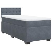Boxspring met matras fluweel donkergrijs 90x200 cm - thumbnail