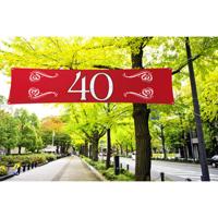 Spandoek 40 Jaar Jubileum Robijn Rood - thumbnail