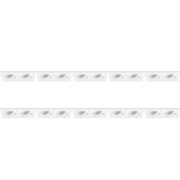 Kantelbare Dubbele Inbouwspot GU10 - 10 Pack - Wit Aluminium - 175x92mm - thumbnail