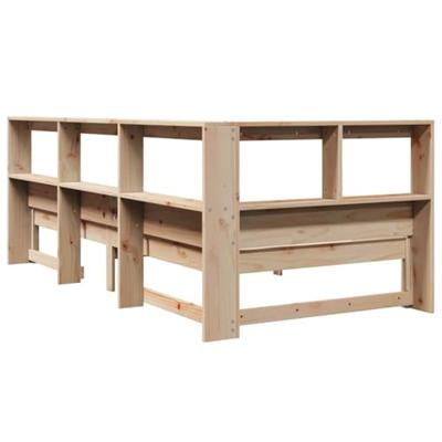 Bed met boekenkast zonder matras massief grenenhout 90x200 cm - thumbnail