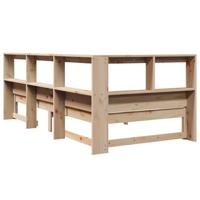 Bed met boekenkast zonder matras massief grenenhout 90x200 cm - thumbnail
