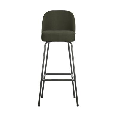 WOOOD Barkruk 'Vogue' Woven, kleur Warm Groen (zithoogte 80cm)