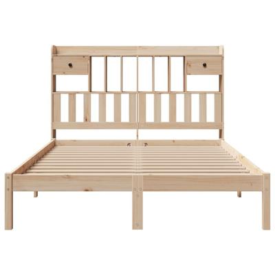 Bed met boekenkast zonder matras massief grenenhout 140x190 cm - thumbnail
