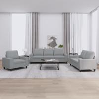 3-delige Loungeset stof lichtgrijs - thumbnail