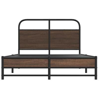 Bedframe zonder matras bewerkt hout bruin eikenkleur 120x190 cm Bedframe zonder matras bewerkt hout bruin eikenkleur 120x190 cm