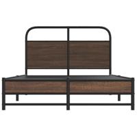 Bedframe zonder matras bewerkt hout bruin eikenkleur 120x190 cm - thumbnail
