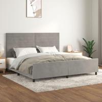 Bedframe zonder matras 200x200 cm fluweel lichtgrijs - thumbnail
