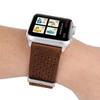 Dot Pattern Leren bandje - Bruin - Geschikt voor Apple Watch 44mm / 45mm / 46mm / 49mm - thumbnail