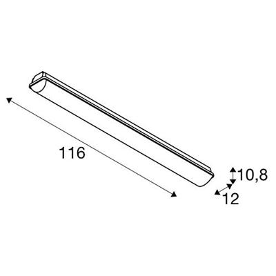 SLV WandlampImperva 40w - 4000K - 116cm grijs - 1001315