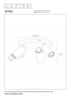 Lucide RITMO - Plafondspot - Ø 18 cm - 3xGU10 (MR11) - Mat Goud / Messing - thumbnail