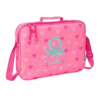 Schoolrugzak Benetton Heart Roze 38 x 28 x 6 cm - thumbnail