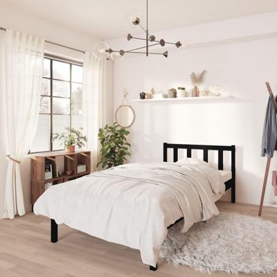 Bedframe massief grenenhout zwart 75x190 cm UK Small Single Bedframe massief grenenhout zwart 75x190 cm UK Small Single
