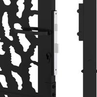 Poort met sporenontwerp 105x106 cm staal zwart - thumbnail