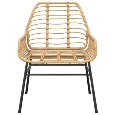 7-delige Tuinset poly rattan glas bruin