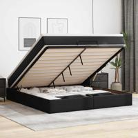 Ottoman bed met matras 180x200cm kunstleer zwart - thumbnail