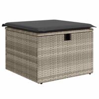 6-delige Loungeset met kussens poly rattan lichtgrijs - thumbnail
